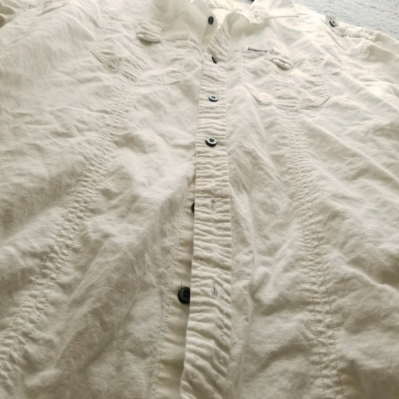 Mark Ecko 2XL Cut & Sew Deadly Threads White Button-Down Shirt 54" 32" 10" - Picture 8 of 13